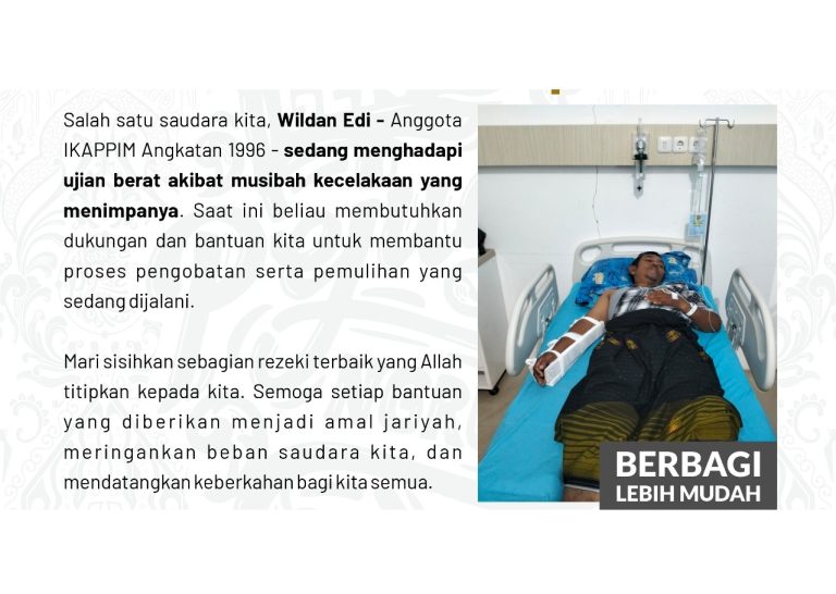 Musibah Kecelakaan Membatasi Langkah Ustadz Wildan Edi Alumni Angkatan 1996, Mari Kuatkan Keluarganya